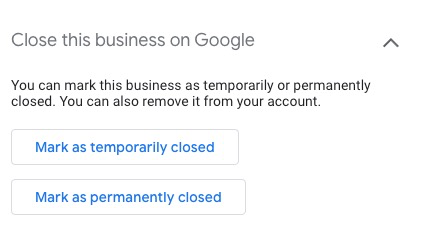 Google Close Business