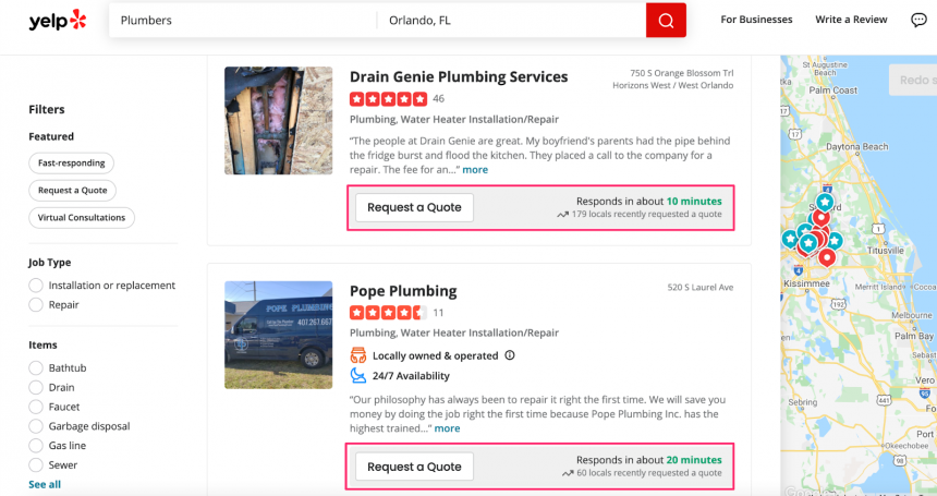 Yelp Request A Quote